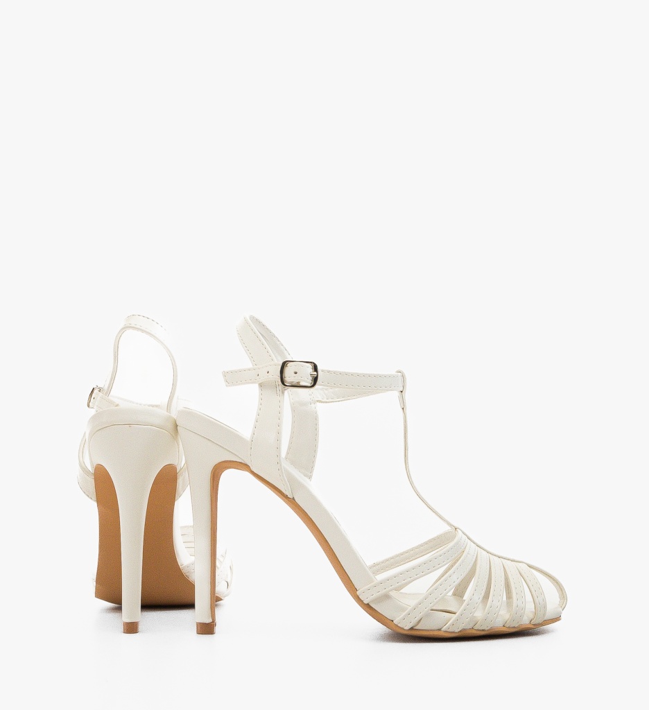 Sandale cu Toc Bronte Albe | Eleganță și Stil - imagine 4