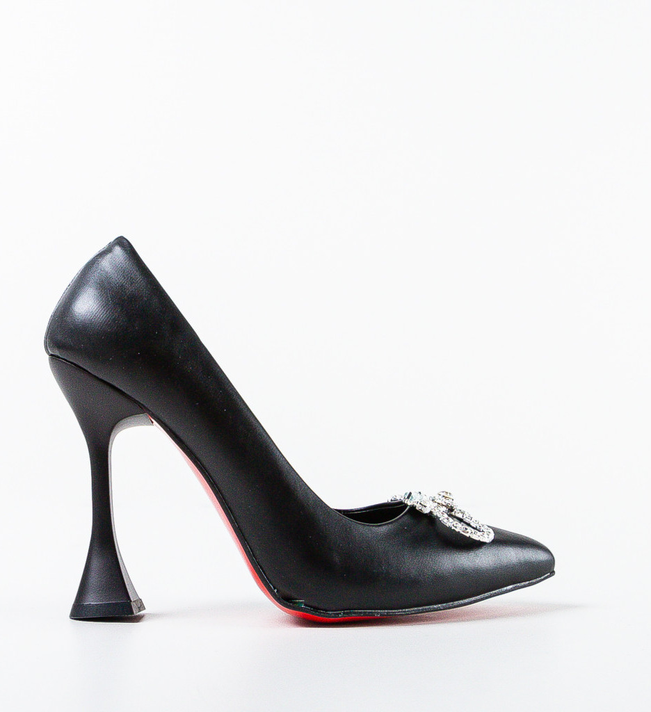 Pantofi Dama Gogan Negri cu Toc Eleganți - imagine 2