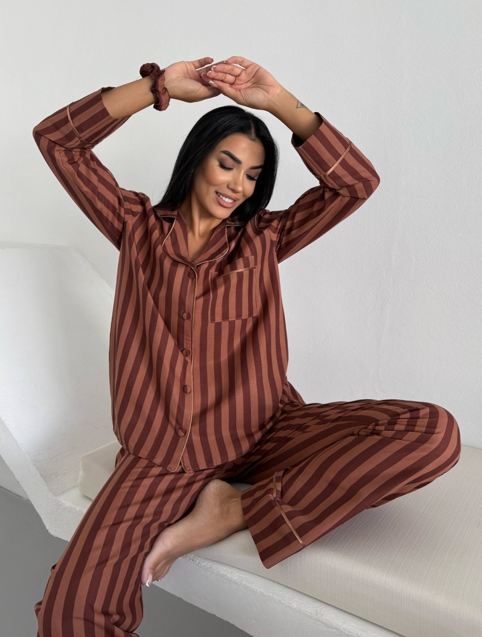 Set Pijama Dama Delis, 2 Piese, Satin Mat - imagine 3