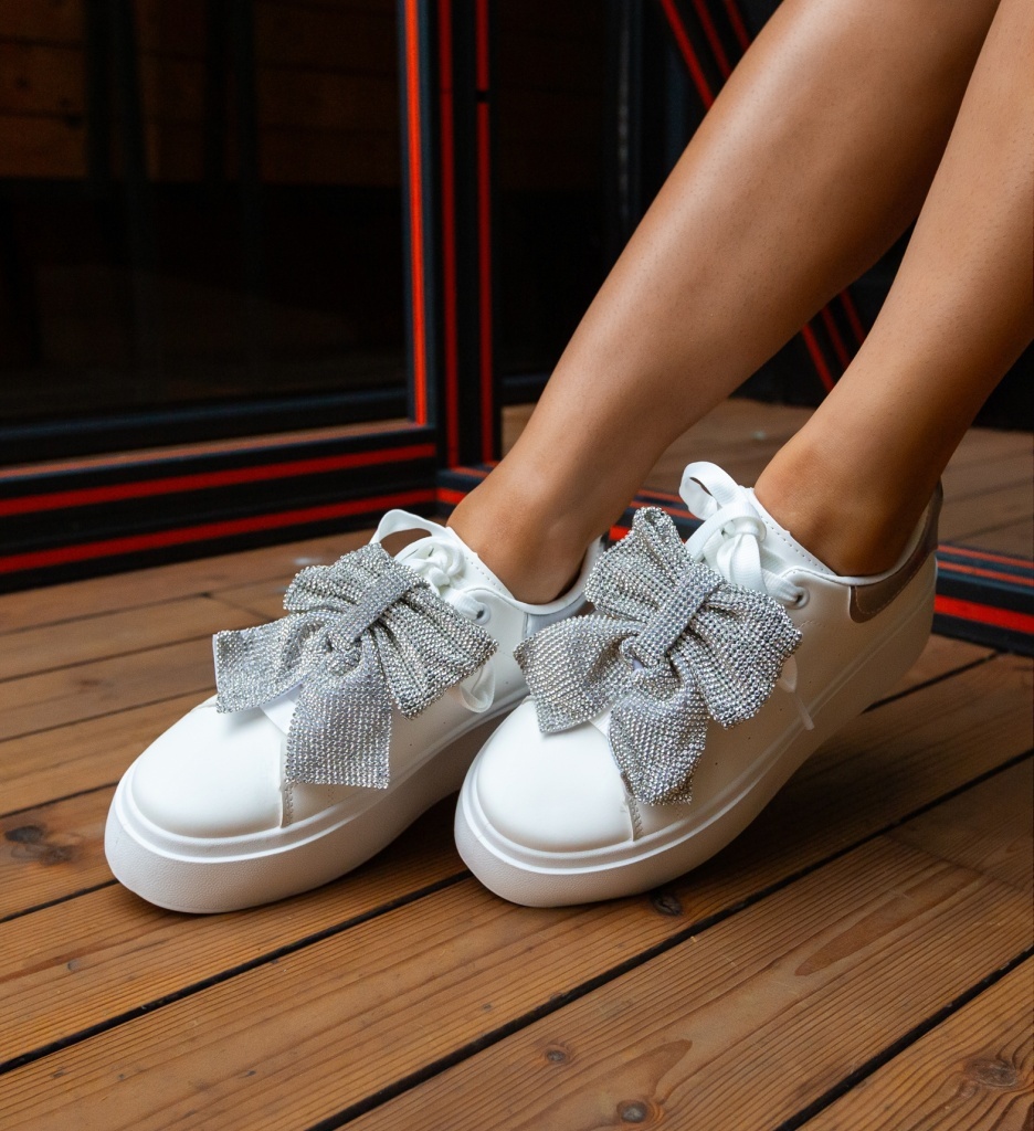 Sneakers Dama Eva Argintii - Confort și Stil - imagine 6