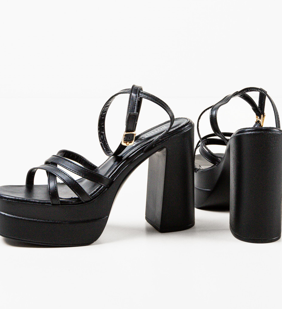 Sandale cu Toc Shreya Negre - Eleganță și Confort - imagine 5