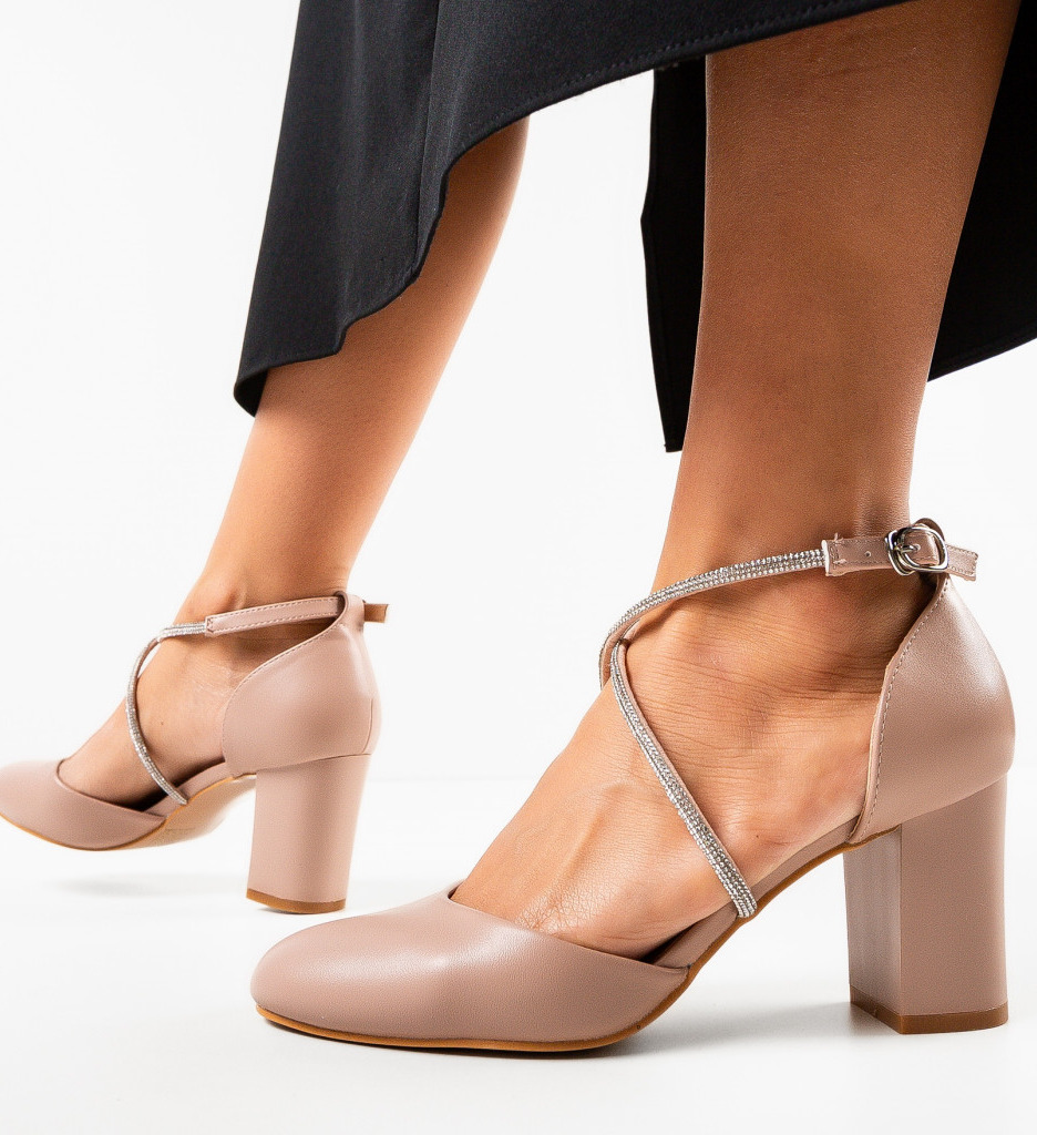 Pantofi Dama Ochen Nude cu Toc Eleganți - imagine 3