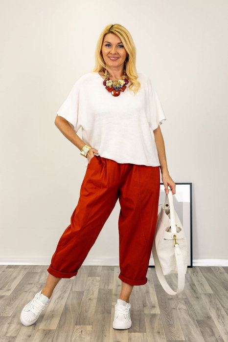 Pulover Maneca Fluture Shopika Alb - imagine 2