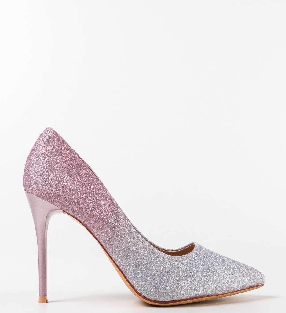 Pantofi Dama Marks Mov Eleganți cu Toc - imagine 3