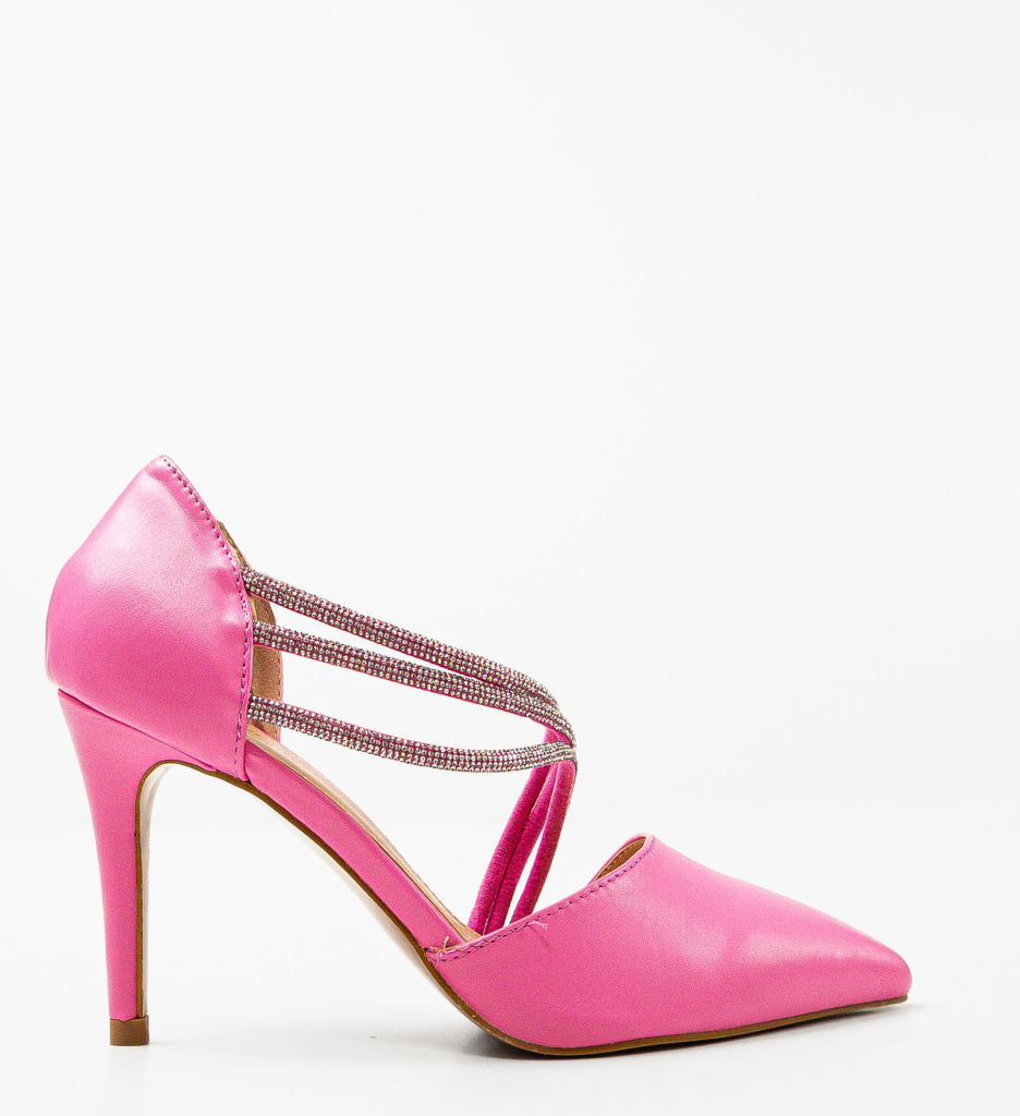 Pantofi dama Pratima Roz cu toc elegant - imagine 5