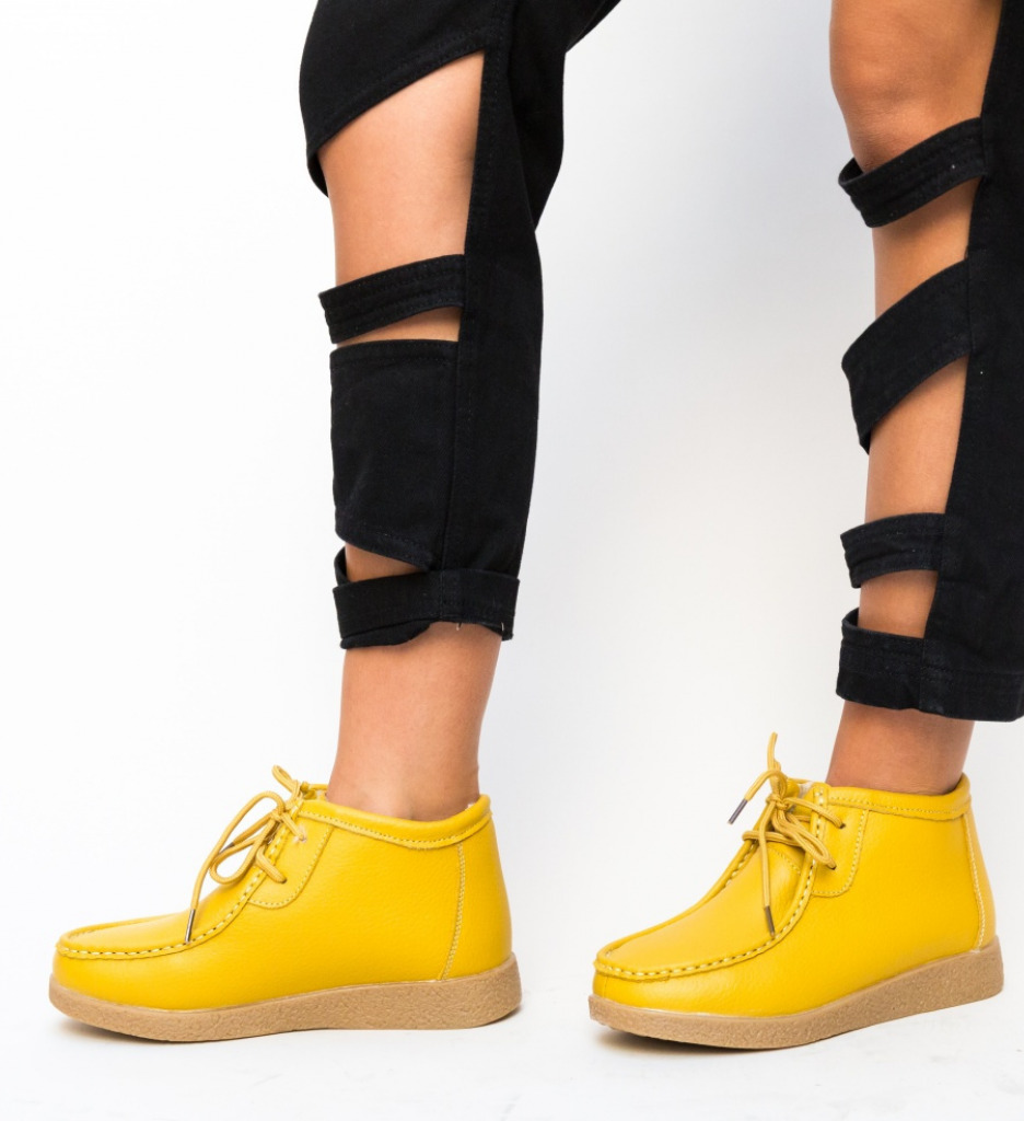 Pantofi Casual Galbeni Munela | Stil Unic și Confort - imagine 3