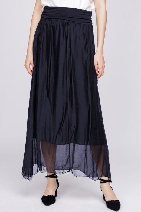 Shopika Fusta Matase Bleumarin Eleganta