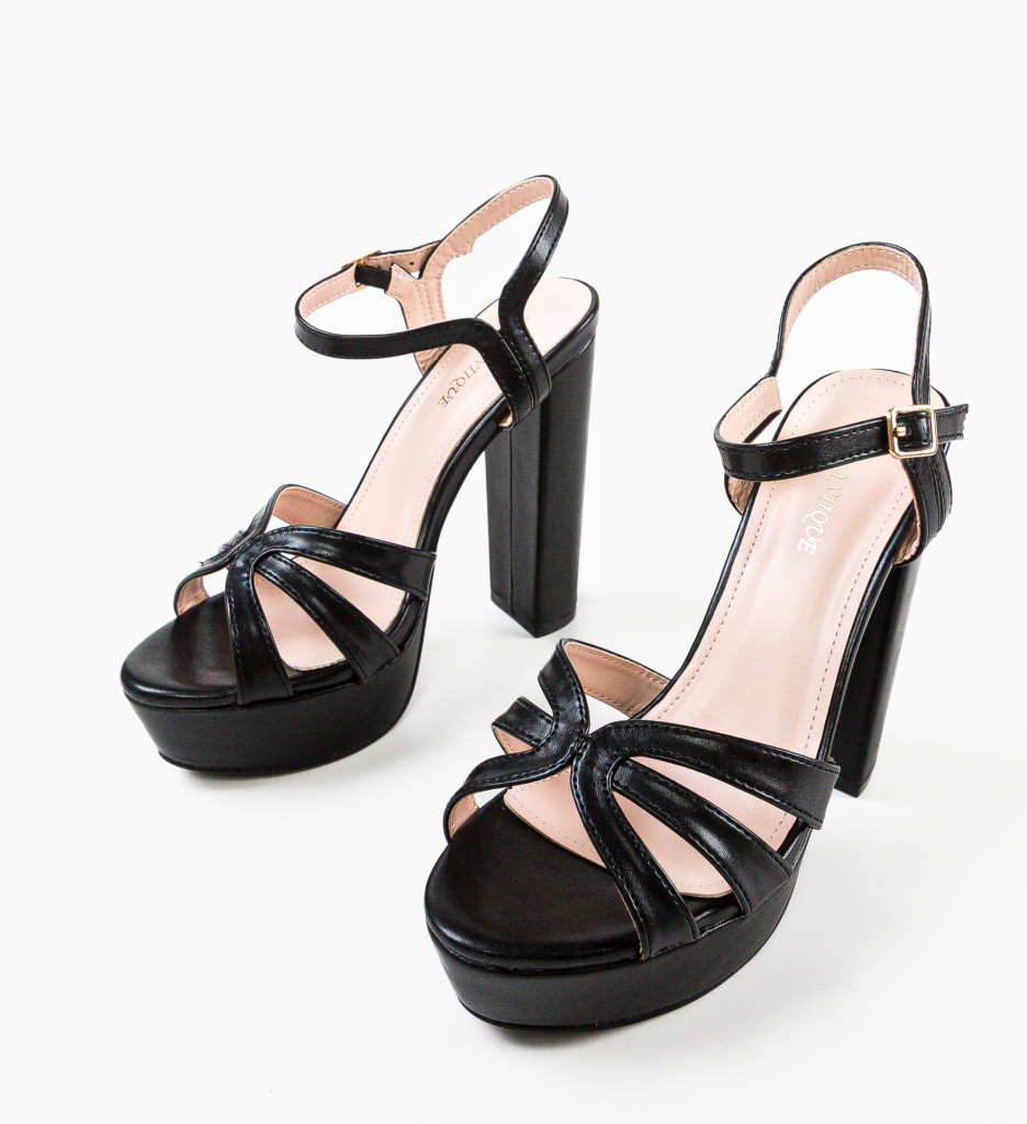 Sandale Toc Mumbi Negre - Eleganță Maximă - imagine 5
