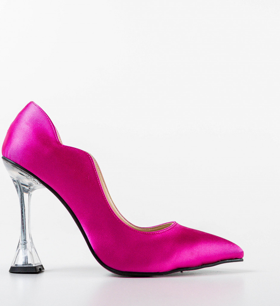 Pantofi Hajua Fuchsia Eleganți cu Toc - imagine 4