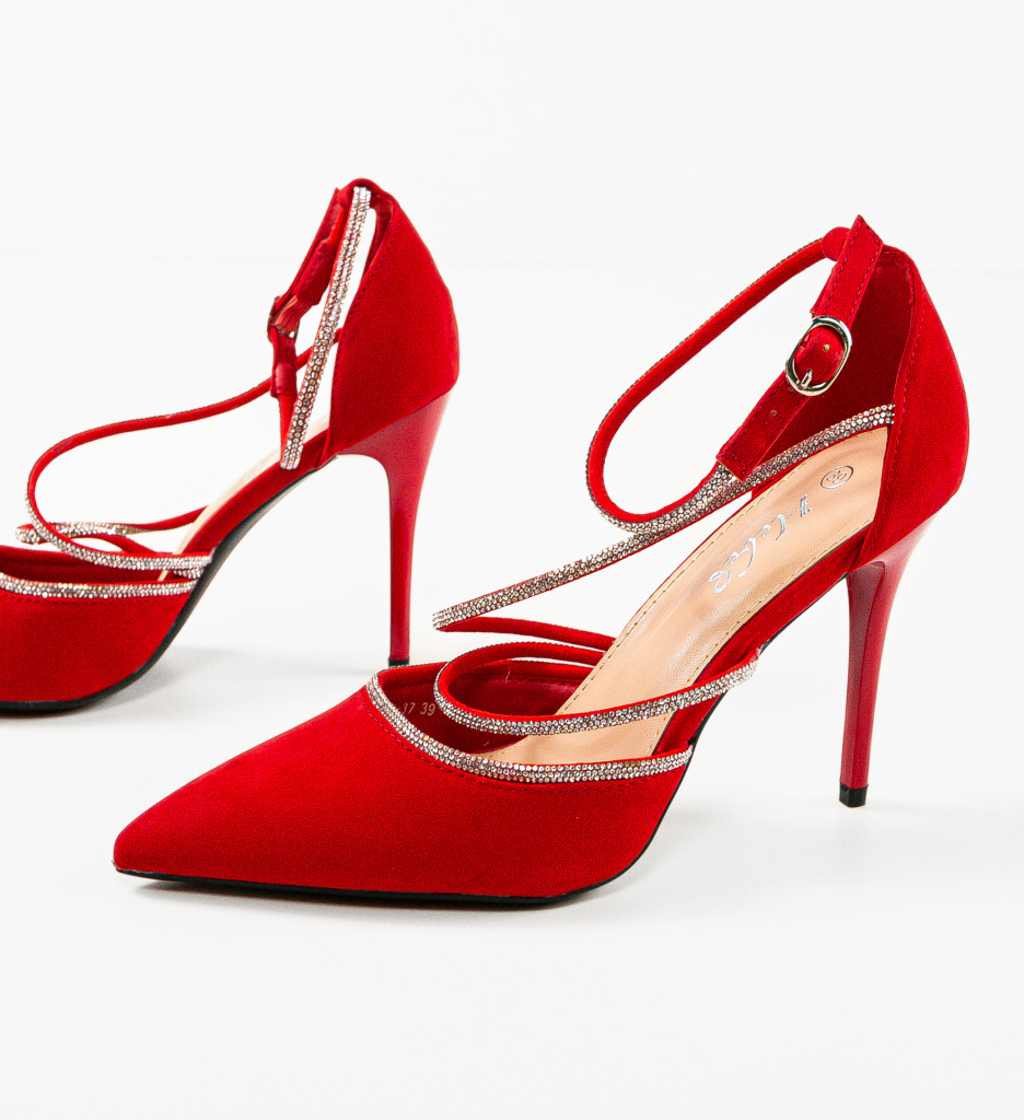 Pantofi Dama Xolani Rosii | Eleganță și Stil - imagine 8