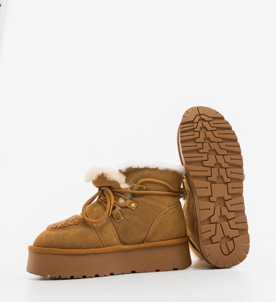 Cizme Tip Ug Hamme Camel Depurtat - Confort & Stil - imagine 3