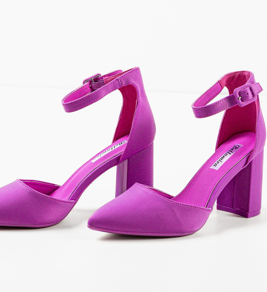 Pantofi Jasper Mov cu Toc Eleganți - imagine 5