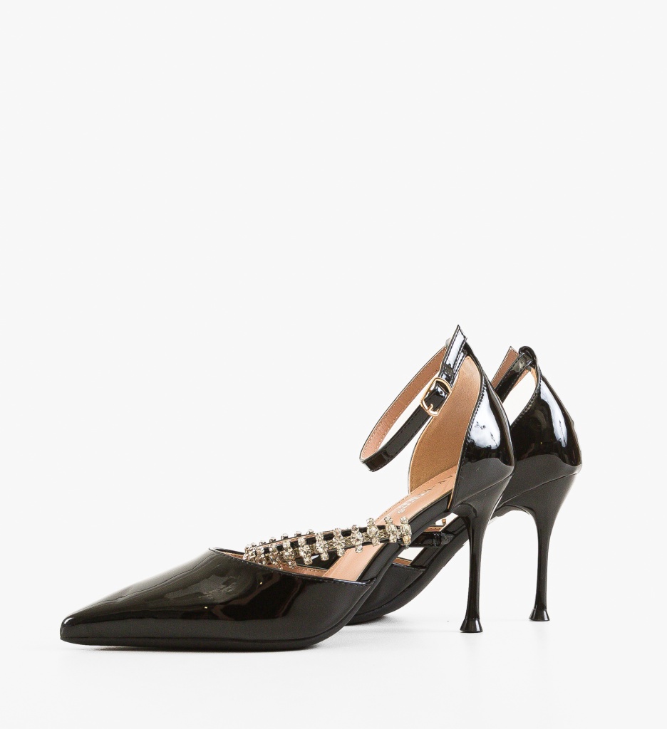 Pantofi Rhys Negri Eleganți cu Toc - imagine 4