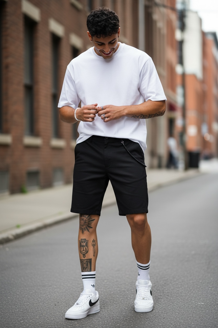 Pantaloni Scurti Negri Casual | Stil & Confort - imagine 3