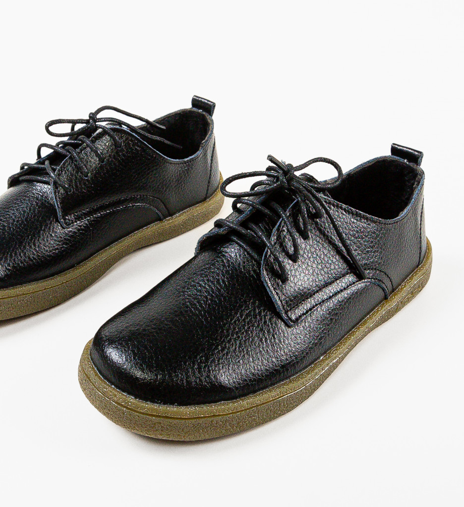 Pantofi Casual Lactose Negri | Confort & Stil - imagine 9