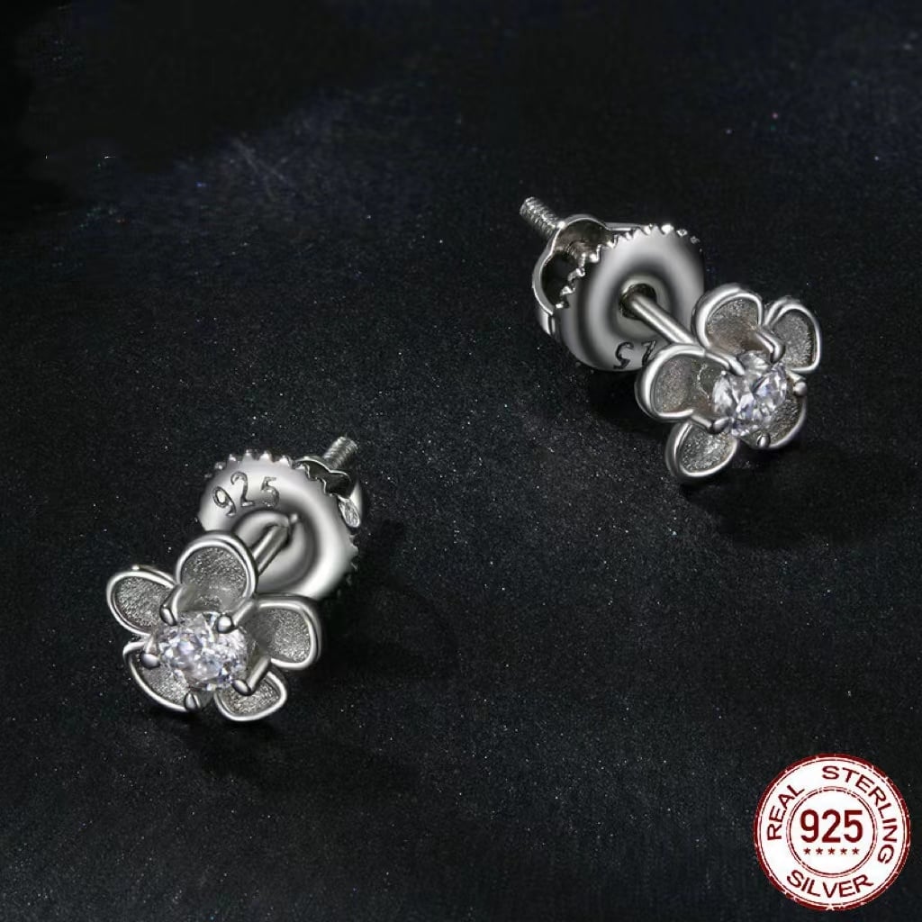 Cercei Argint Floare Delis | Eleganți - imagine 5