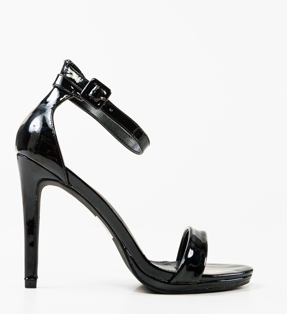 Sandale Dama Hendrix Negre cu Toc Elegant - imagine 4