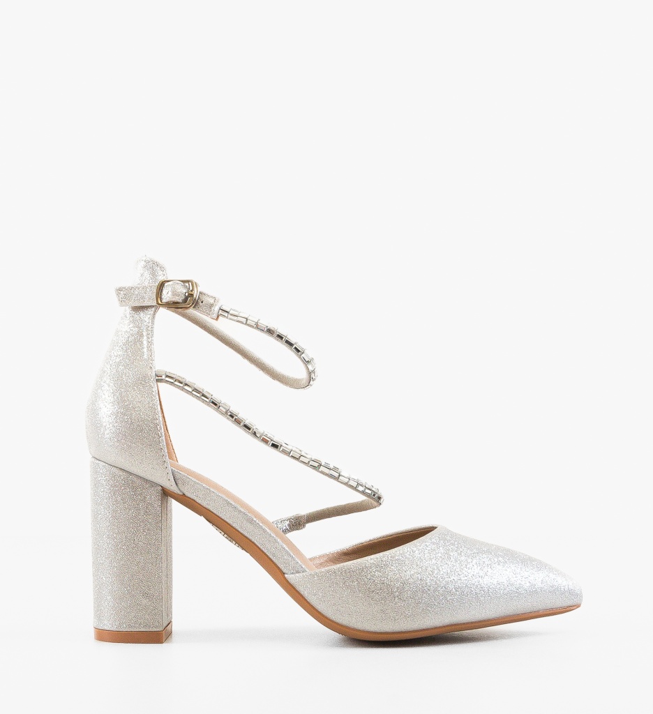 Pantofi cu Toc Kudia Argintii Eleganți - imagine 3