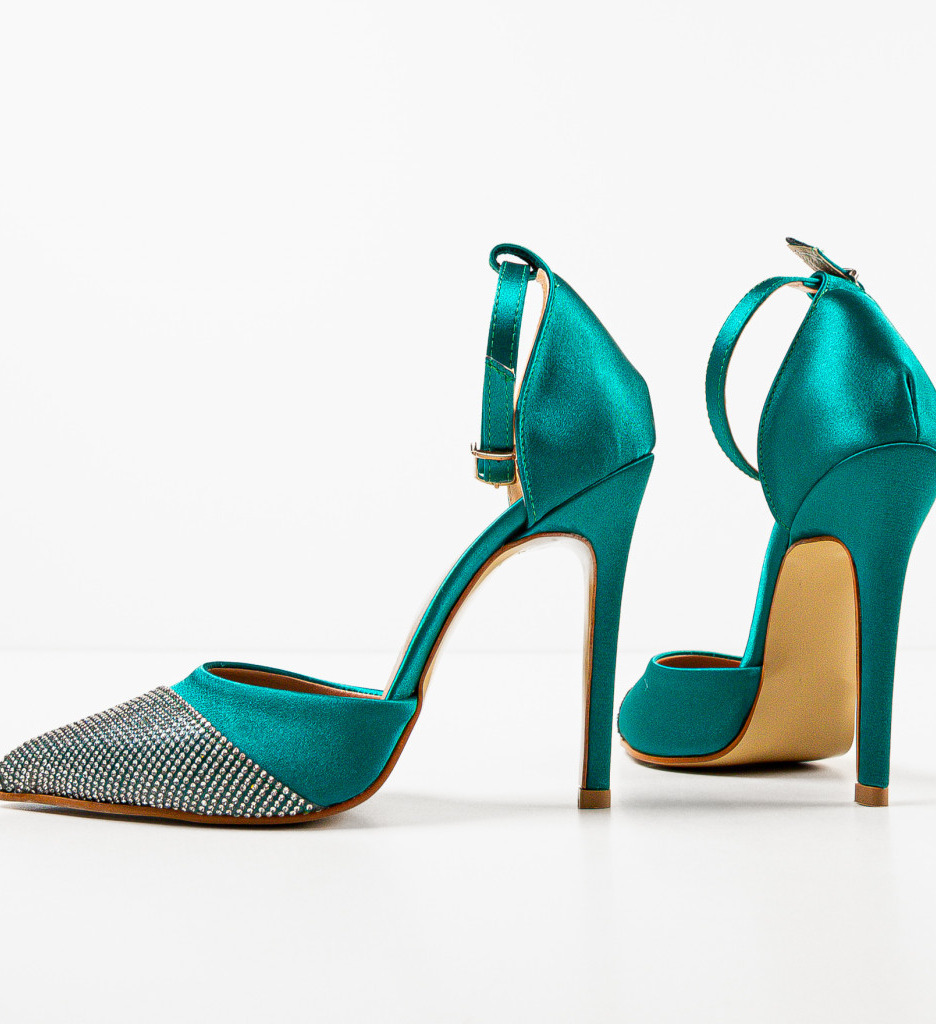Pantofi Katar Verzi cu Toc Eleganți - imagine 5