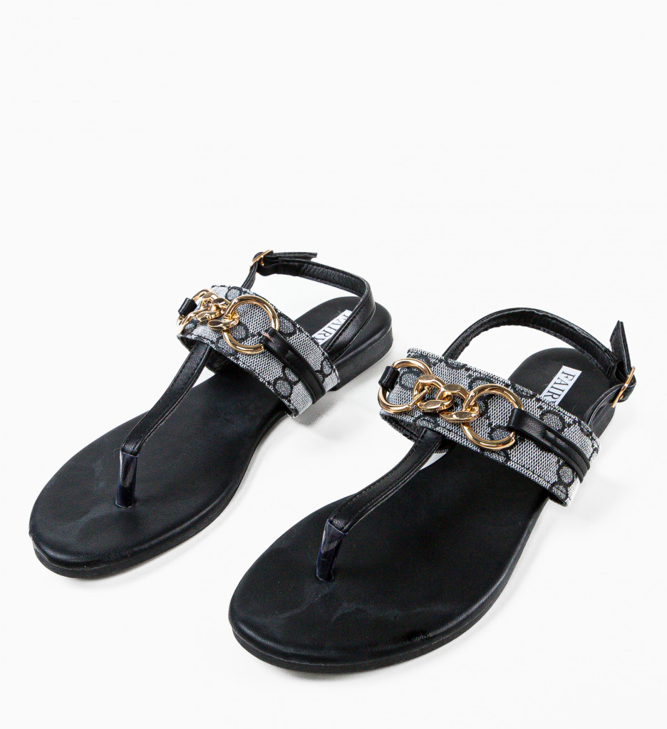 Sandale Dama Amela Negre Elegante - imagine 5