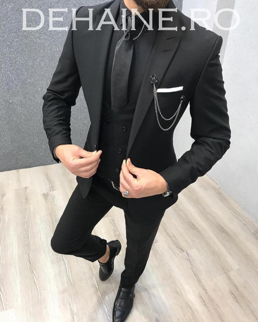 Costum Barbati Elegant cu Vesta Slim Fit