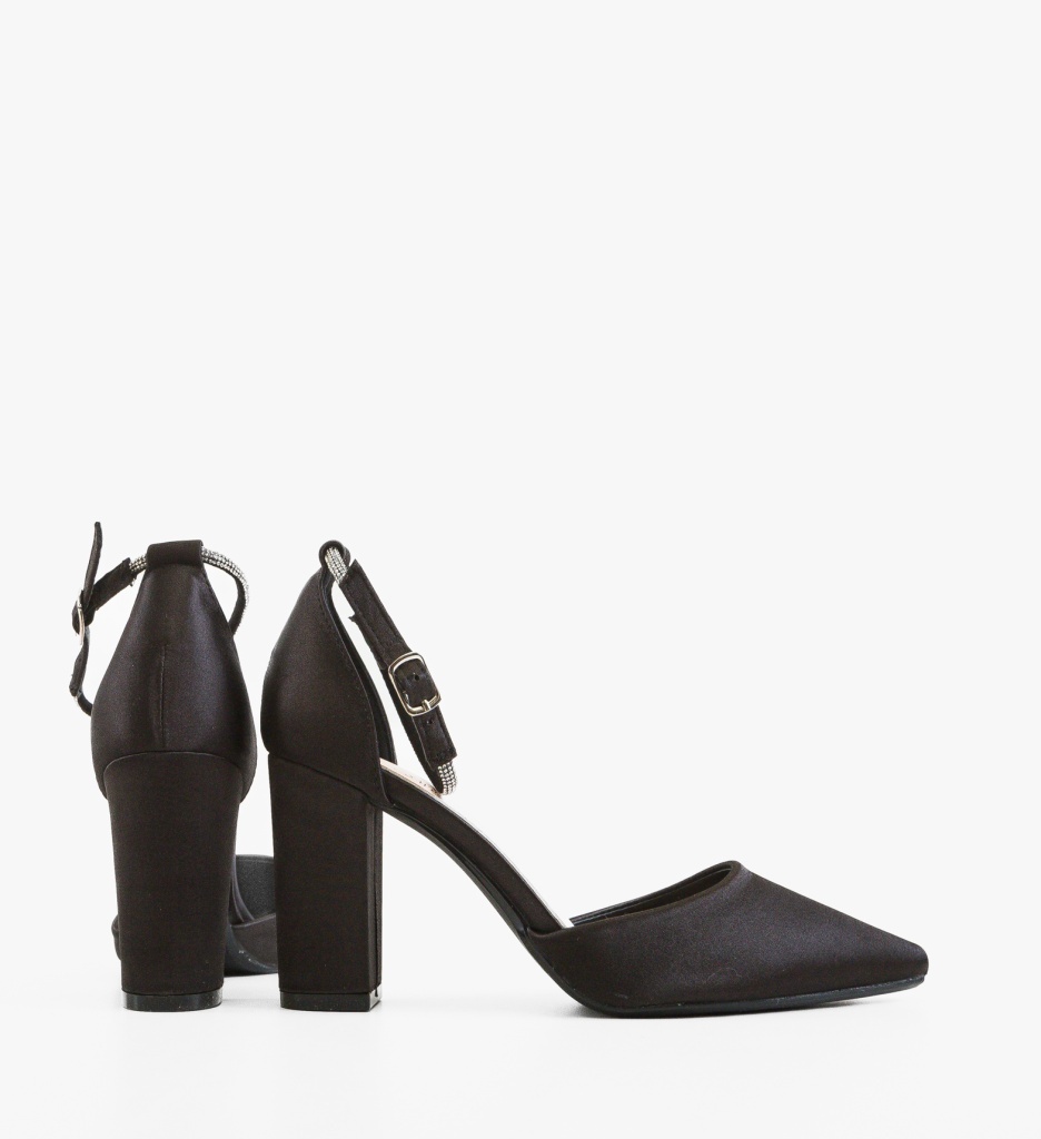 Pantofi dama cu toc Rose Negri Eleganți - imagine 3