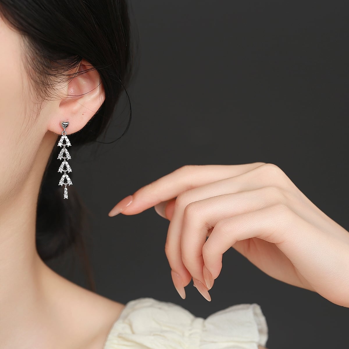 Cercei Argint 925 Delis cu Pietre - Eleganță Premium - imagine 2