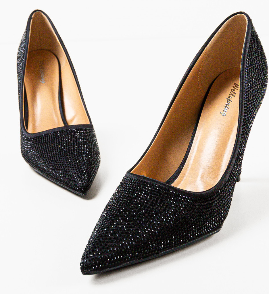 Pantofi Larry Negri Eleganți cu Toc - imagine 6