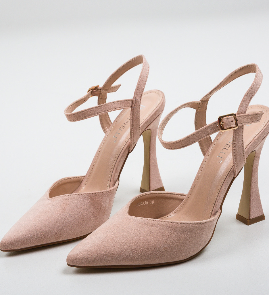 Pantofi Neroc Bej cu Toc Eleganți - imagine 4