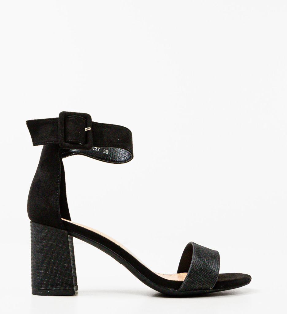 Sandale Dama Shperry Negre cu Toc Elegant - imagine 4