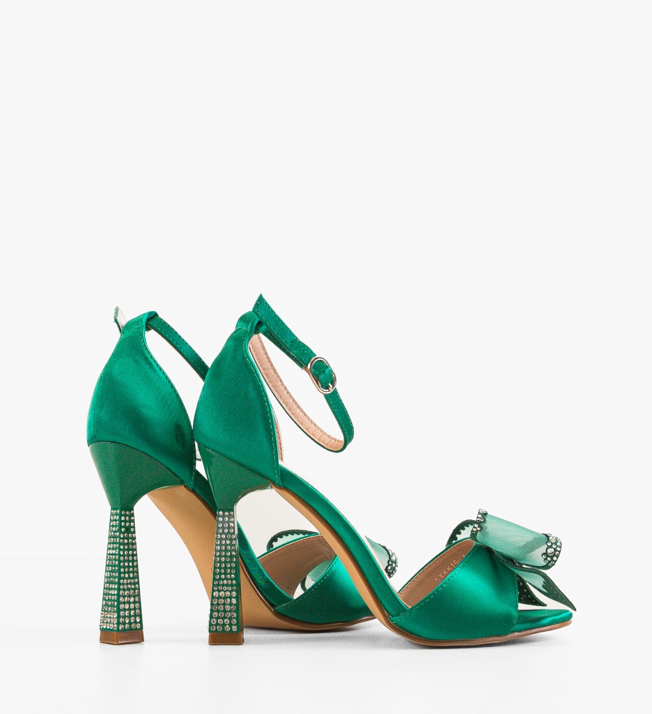 Sandale cu toc verzi elegante - Farme - imagine 3