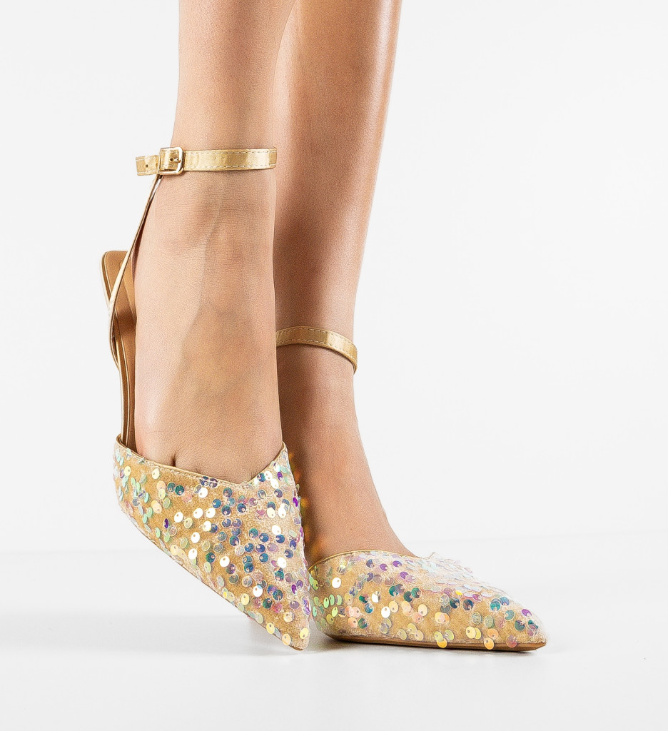 Pantofi dama Santia Aurii - Eleganță și Stil - imagine 2