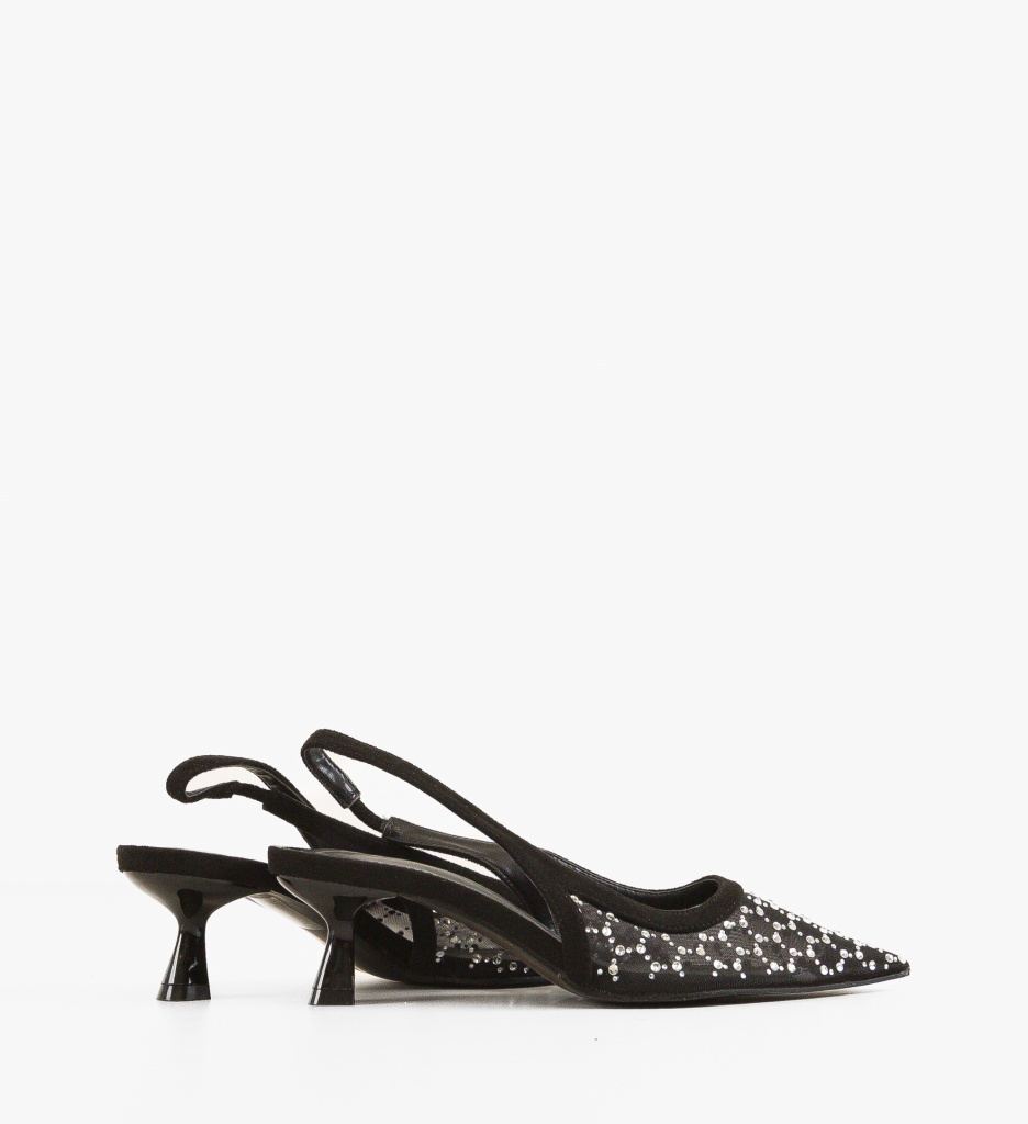 Pantofi Evan Negri Eleganți cu Toc Înalt - imagine 4