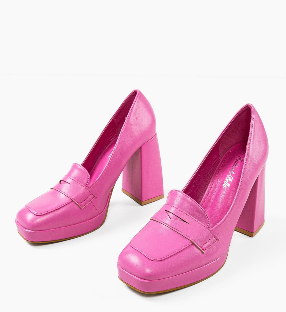 Pantofi Elino Roz cu Toc Eleganți - imagine 8