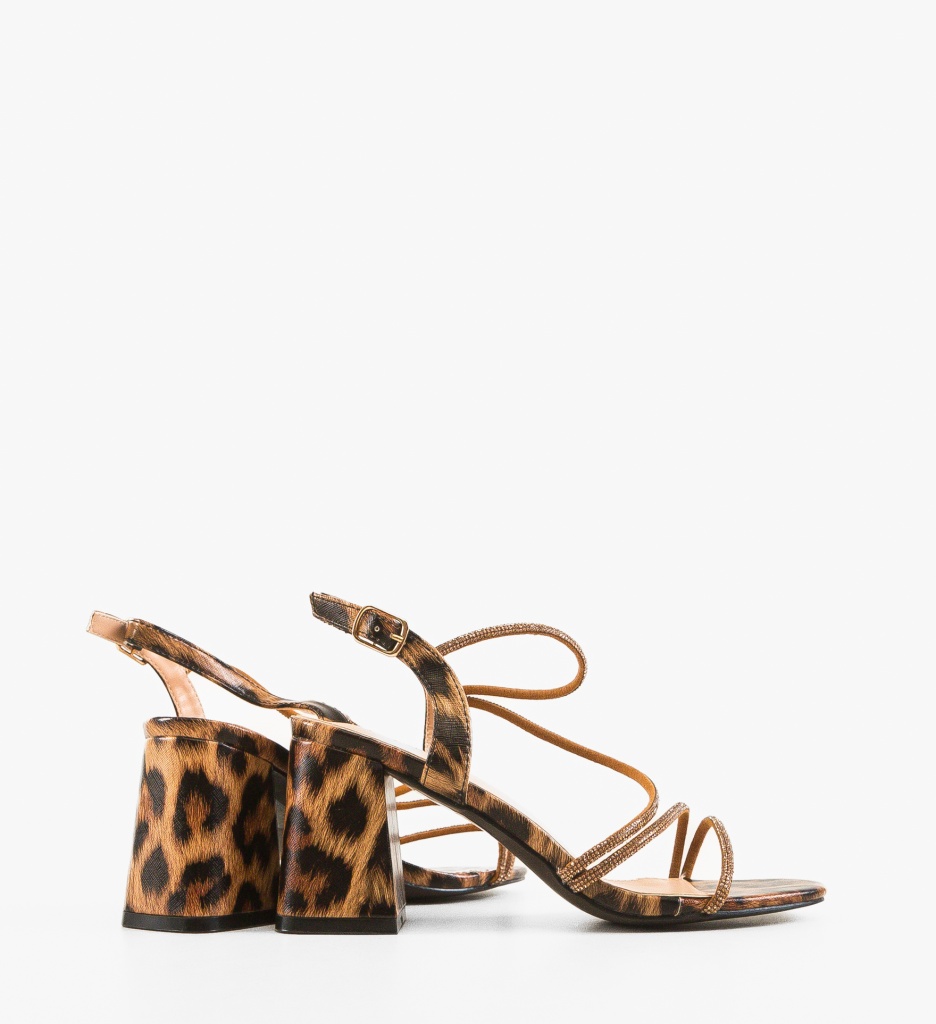 Sandale cu Toc Rolo Animal Print - Eleganță Exotică - imagine 2