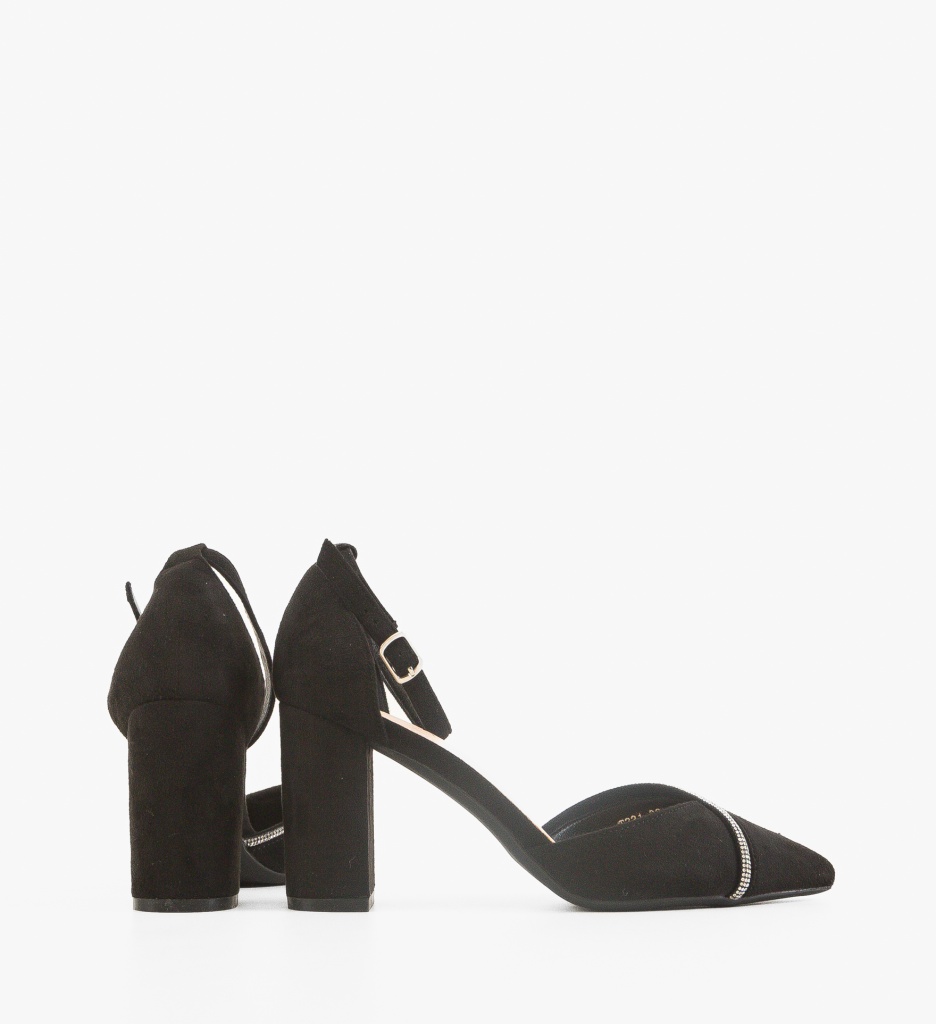 Pantofi Cemere Negri Eleganți cu Toc - imagine 3