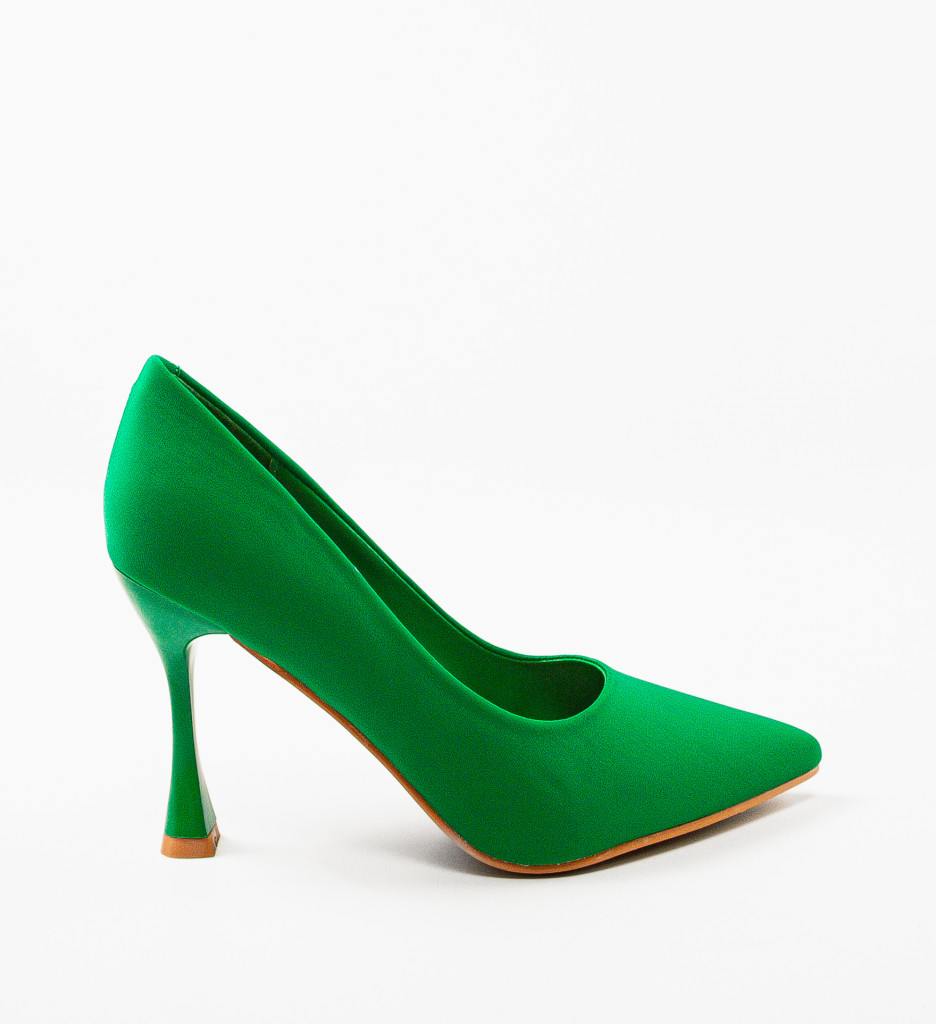 Pantofi Kikor Verzi Eleganți cu Toc - imagine 4