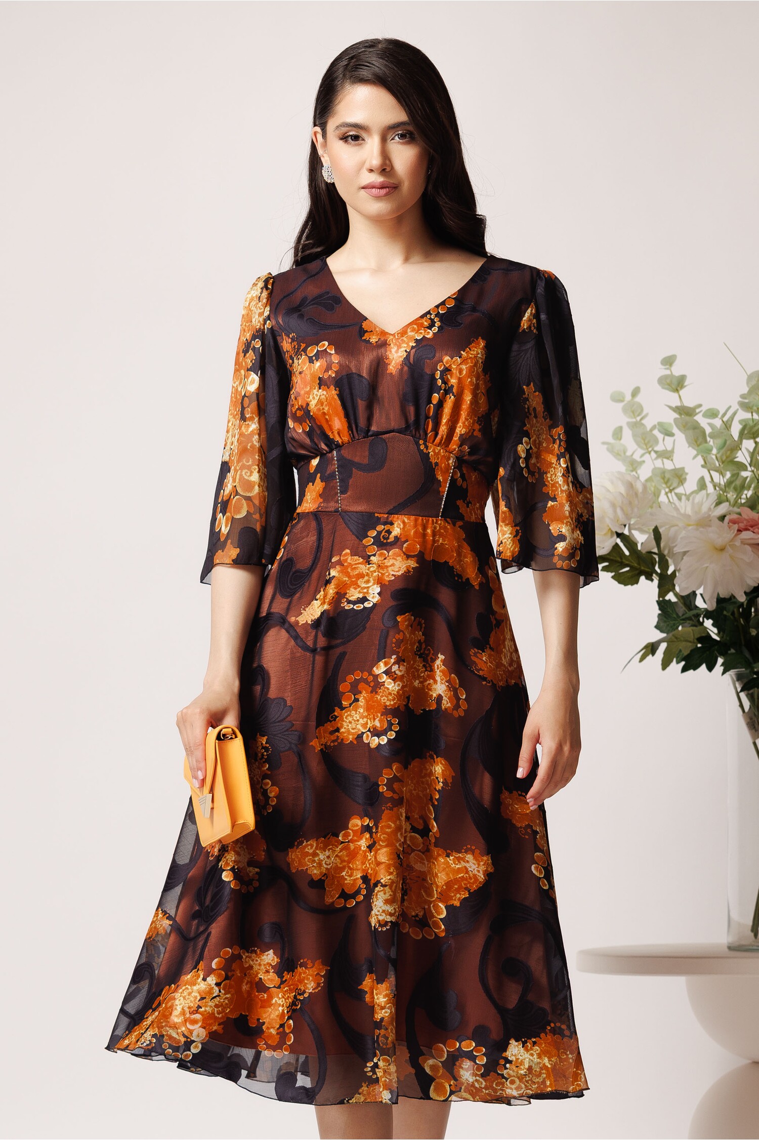 Rochie Viada Voal Negru Eleganta pentru Cununie