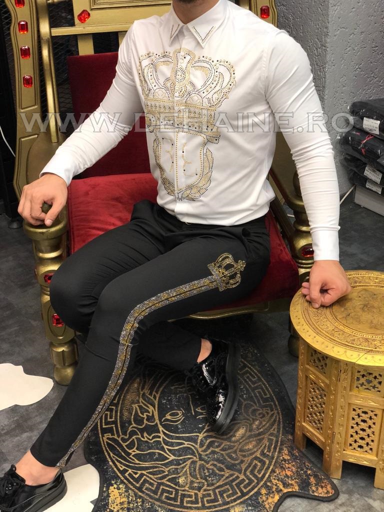 Camașă Bărbătească Slim Fit Albă Evenimente