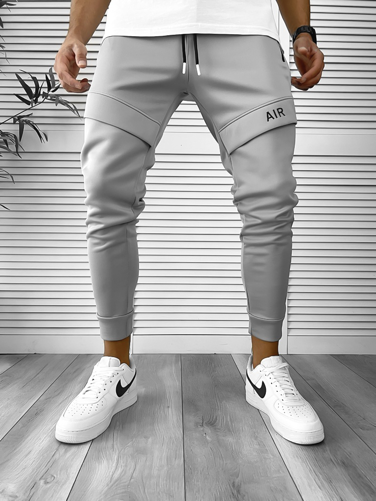Pantaloni Trening Gri Conici | Stil & Confort