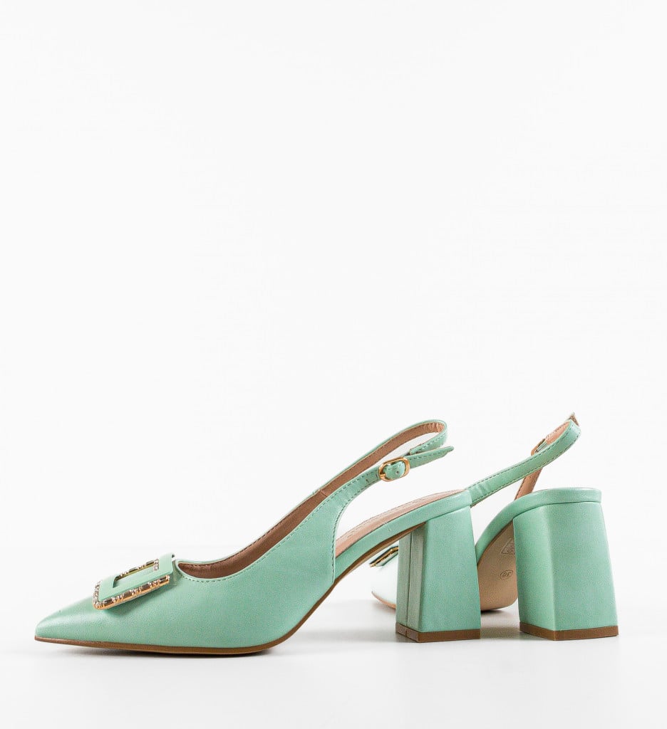 Pantofi Gentalya Verzi cu Toc - Eleganță - imagine 8