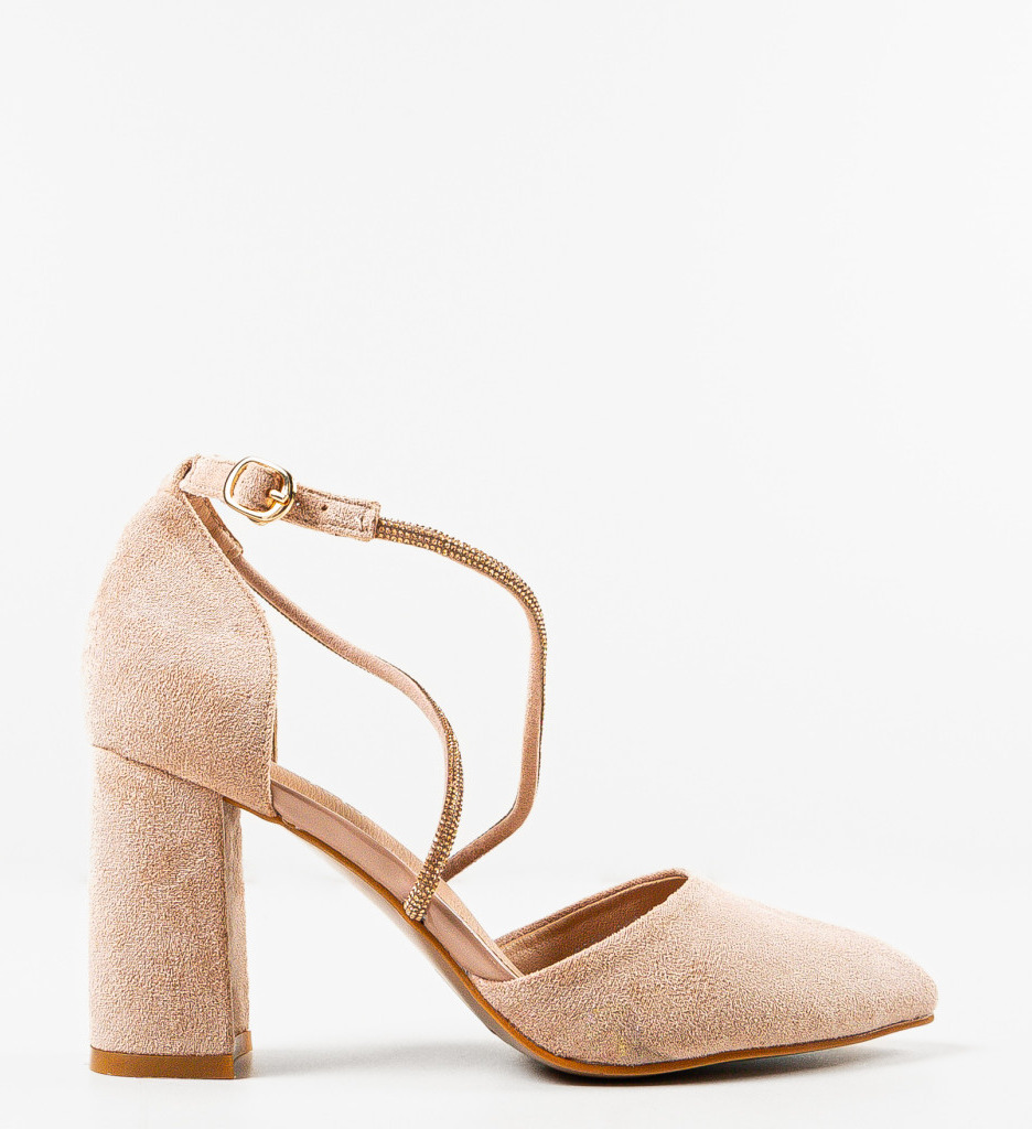 Pantofi Dama cu Toc Eleganți Saekya Bej - imagine 5