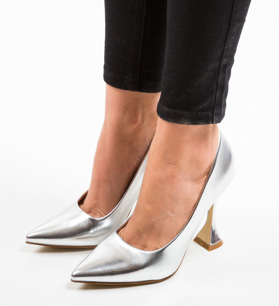 Pantofi Lena Argintii | Eleganță Absolută - imagine 4