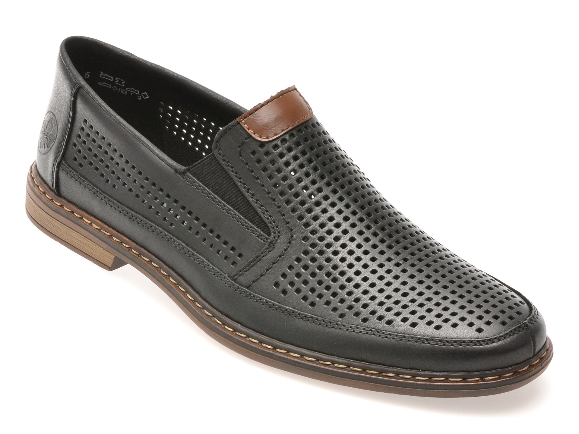 Pantofi Rieker Negri din Piele Confortabili