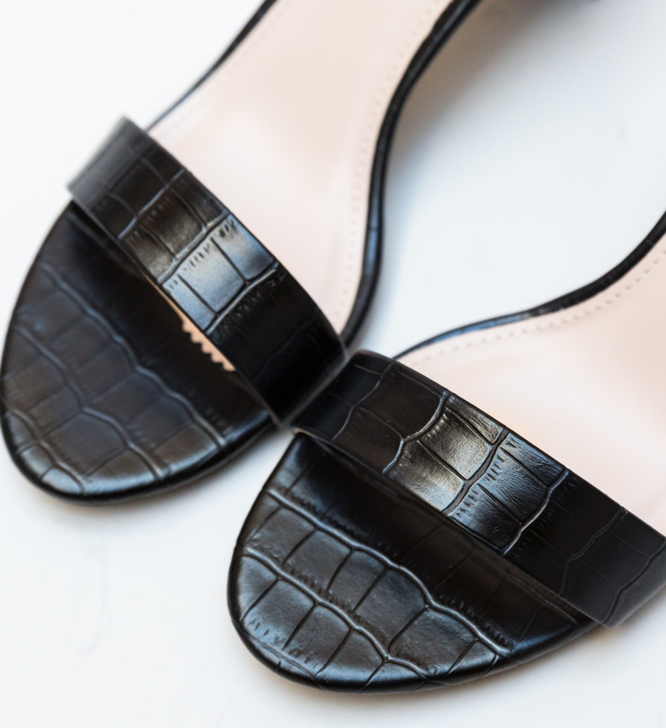Sandale Shani Negre cu Toc Elegante - imagine 6