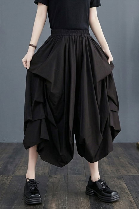 Fusta Pantalon Balon Neagra | Shopika Eleganta