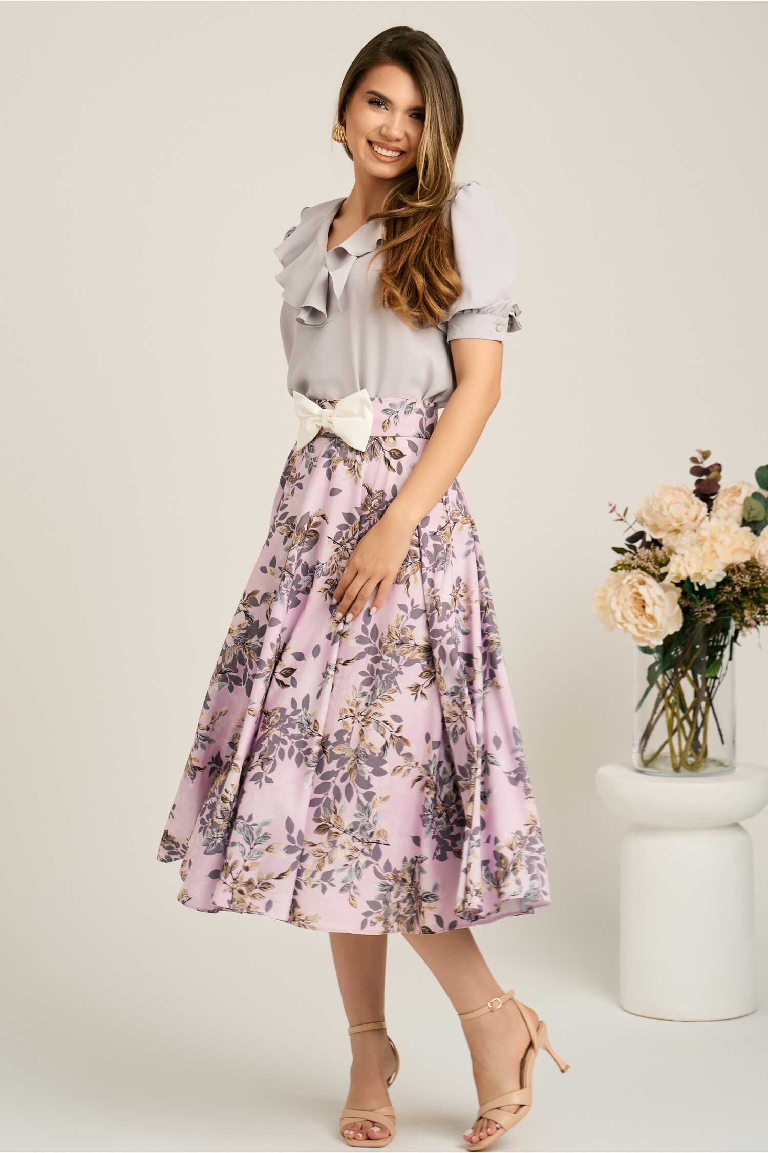 Fusta DY Fashion Midi Clos Roz | Eleganță Verii