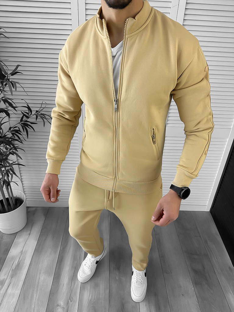Trening Barbati Mustar Slim Fit 100% Bumbac