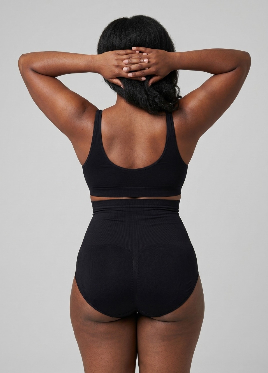 Slip modelator Marquise talie inalta cu inchidere, negru - imagine 2