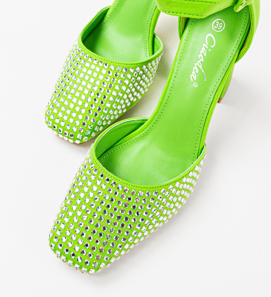 Pantofi Seymour Verzi cu Toc - Eleganță Asigurată - imagine 3